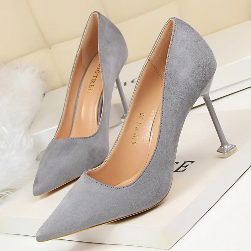 Сексуальные женские туфли на высоком каблуке серый бежевый фиолетовый свадебные