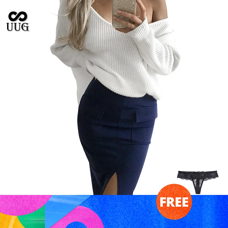 UUG 2019 New Women Fashion Sexy Sweater Loose Batwing Sleeve Plus Size Pullover Spring Autumn Cashmere Sweaters | Женская одежда