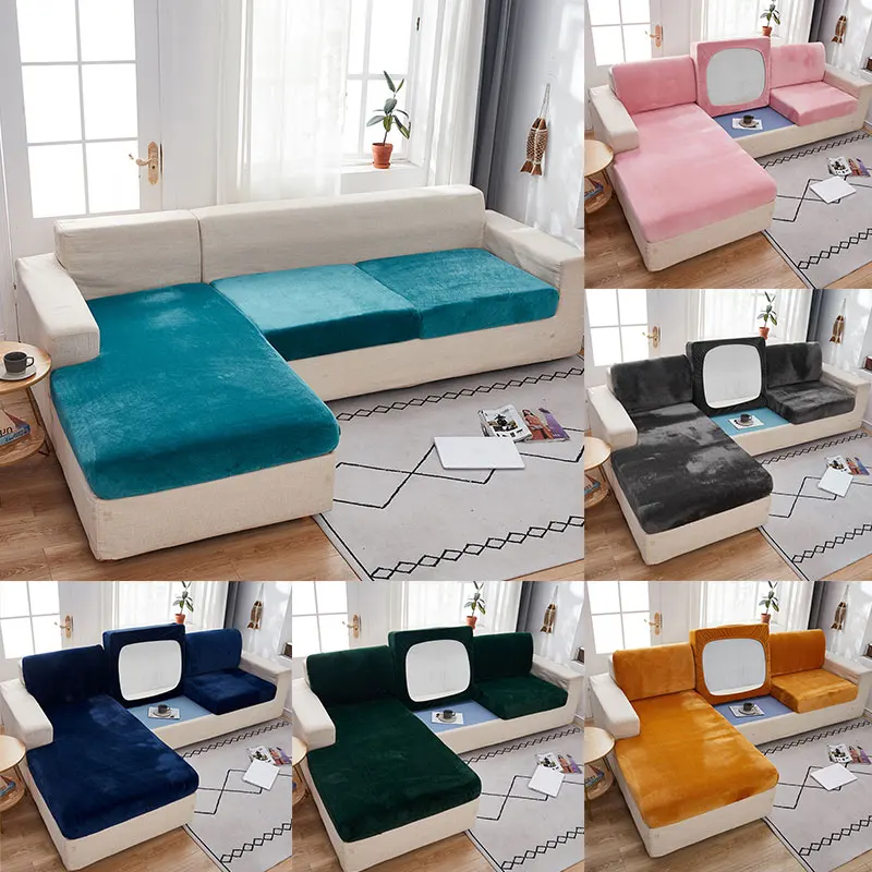 

Sofa Cover Solid Velvet Elastic Funiture Protector Jacquard Thick Sofa Funiture Protector Jacquard Thick 2 Seater Sofa Slipcover