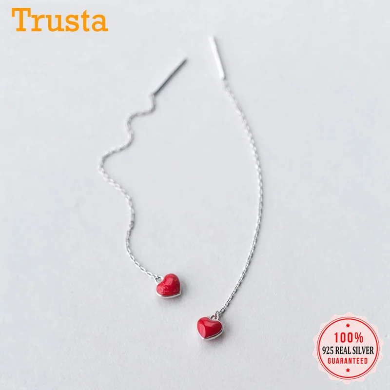 Женские серьги-подвески с красным сердцем Trustdavis свадебные ювелирные украшения