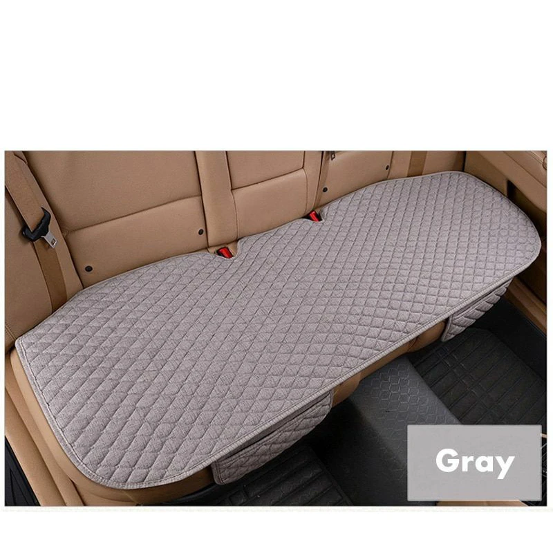 a gray back seat Чехол для автокресла четыре сезона до и после ромбовидной льняной подушки дышащий защитный коврик автозапчасти универсальный размер - Название цвета: a gray back seat