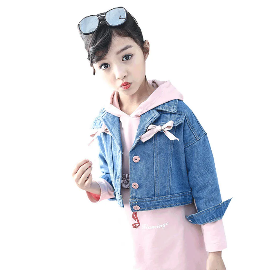 Детская одежда джинсовая куртка + платье комплекты из 2 предметов для девочек