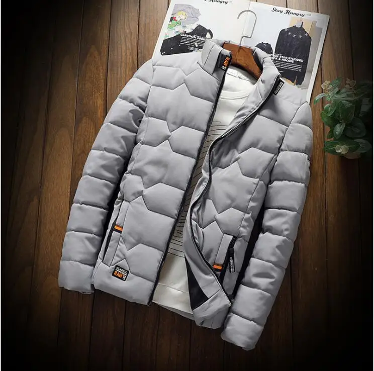 Новинка 2021, модная мужская парка с воротником-стойкой, мужские однотонные толстые куртки и пальто, мужские зимние парки от AliExpress RU&CIS NEW