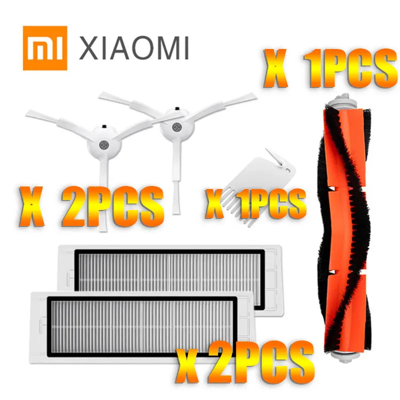 6pcs Аксессуары наборы для xiaomi Roborock S50 S51 E25 S5 E20 C10 Roborock робот вакуумные детали вставка из ткани для швабры фильтр боковая круглая щетка - Цвет: 6pcs