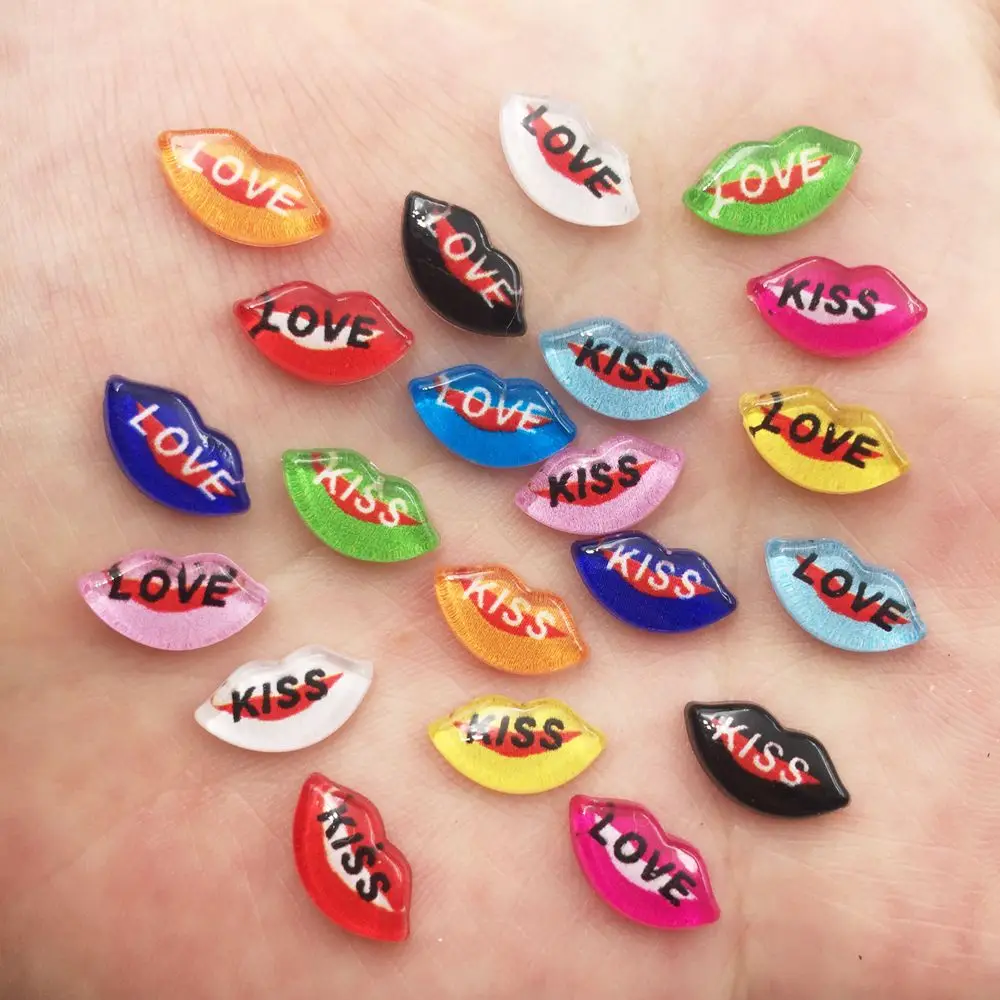 50pcs Resin Cute Colorful Beautiful Kiss Love Mouth Flatback Rhinestone Appliques DIY Wedding Scrapbook Craft SF052 | Дом и сад