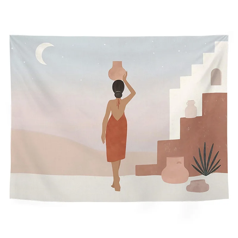 Фон Искусство гобелен эстетика Скандинавская спальня ландшафта творческое