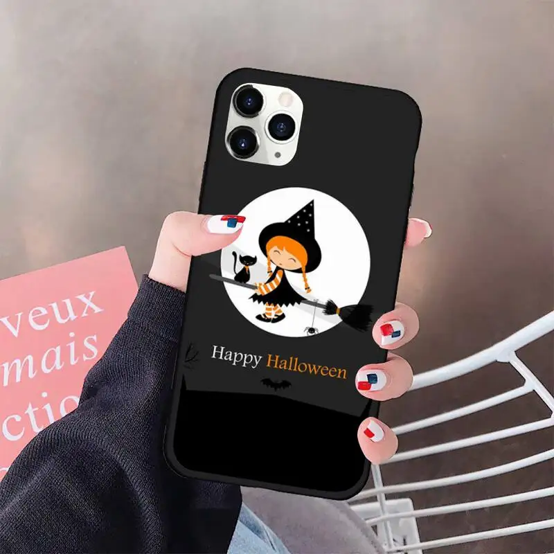 

KPUSAGRT happy Halloween trick or treat Phone Case Rubber for iPhone 11 pro XS MAX 8 7 6 6S Plus X 5S SE 2020 XR case