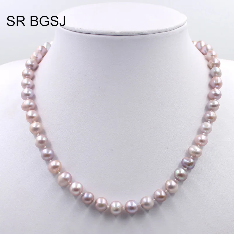 Бесплатная доставка 8-9 мм белый розовый фиолетовый серый круглый