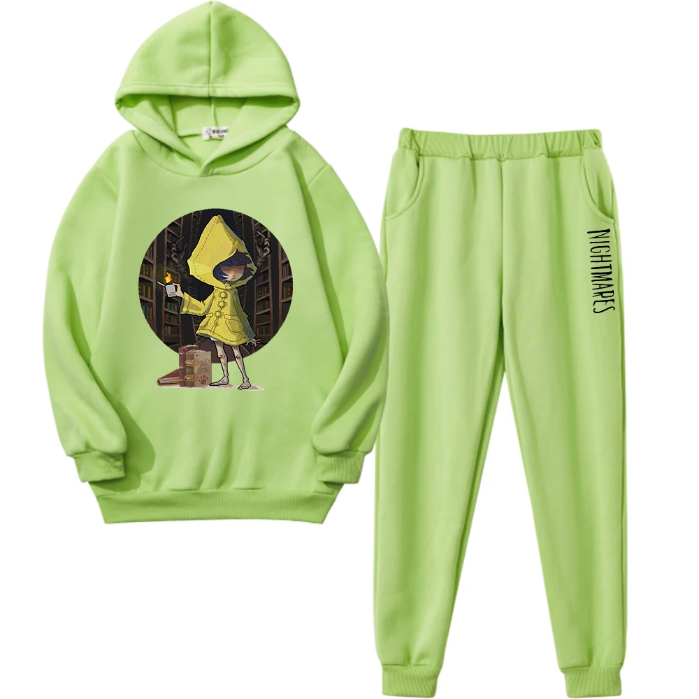 

Повседневный Спортивный костюм с принтом из мультфильма «Маленький кошмар» для мальчиков и девочек, сезон весна-осень, свитер с капюшоном, ...