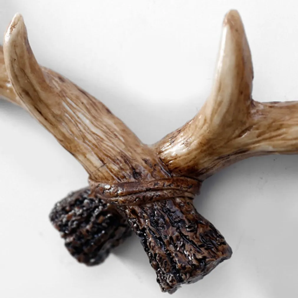 

American Retro Antler Decorative Wall Hanging Coat Rack Closed Door Wall Clothes Hanger Decoration Wall Cast Iron Hook