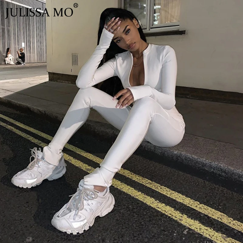 Женский спортивный комбинезон JULISSA MO с высокой талией и молнией|Женские