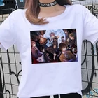 Женская футболка с принтом японского аниме, летняя белая футболка с коротким рукавом и рисунком в стиле Харадзюку, 2021