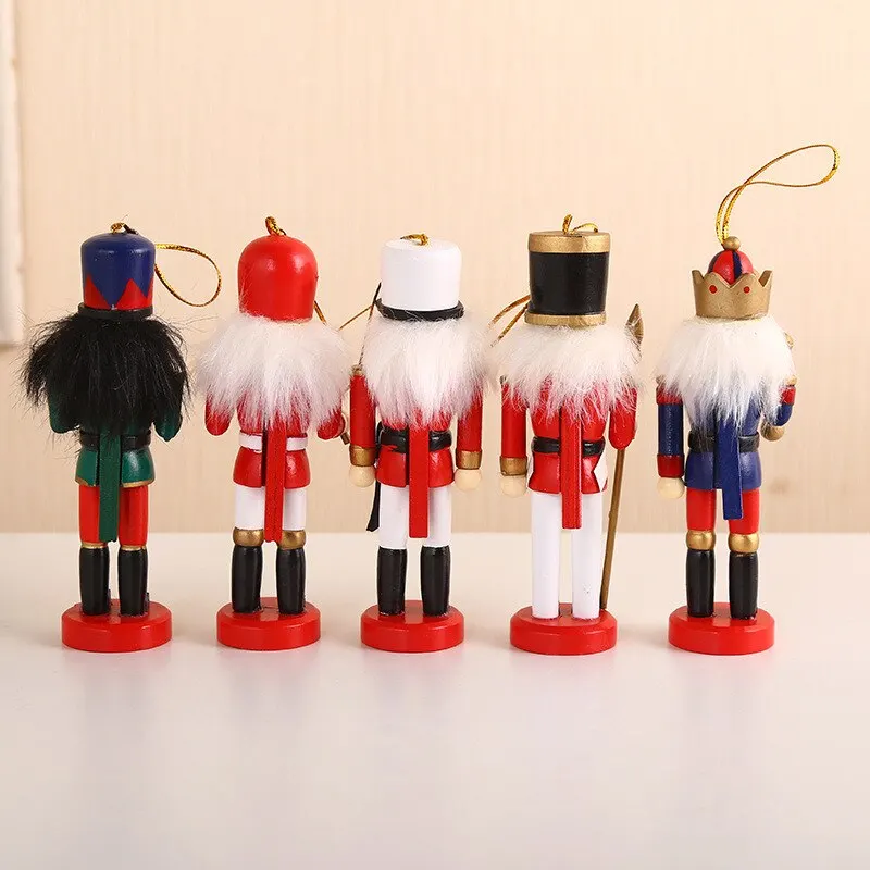 1Pc New Year Decor Kids Doll Wooden Nutcracker Soldier Merry Christmas Decoration Pendants Ornaments for Xmas Tree | Дом и сад