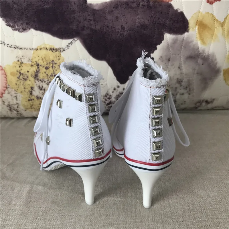 Туфли-лодочки женские джинсовые элегантная повседневная обувь высокий каблук |