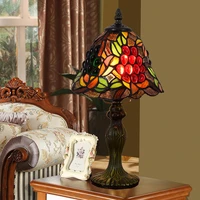 american creative vintage tiffany colored glass bedroom bedside grape creative personality grape 20cm small desk lamp