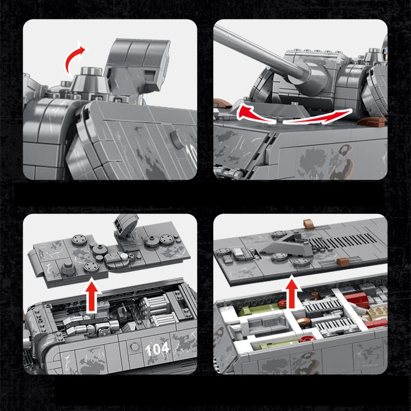 Gulo gulo 2127 шт. WW2 Panzer VIII Maus тяжелый танк строительные блоки военные танки набор