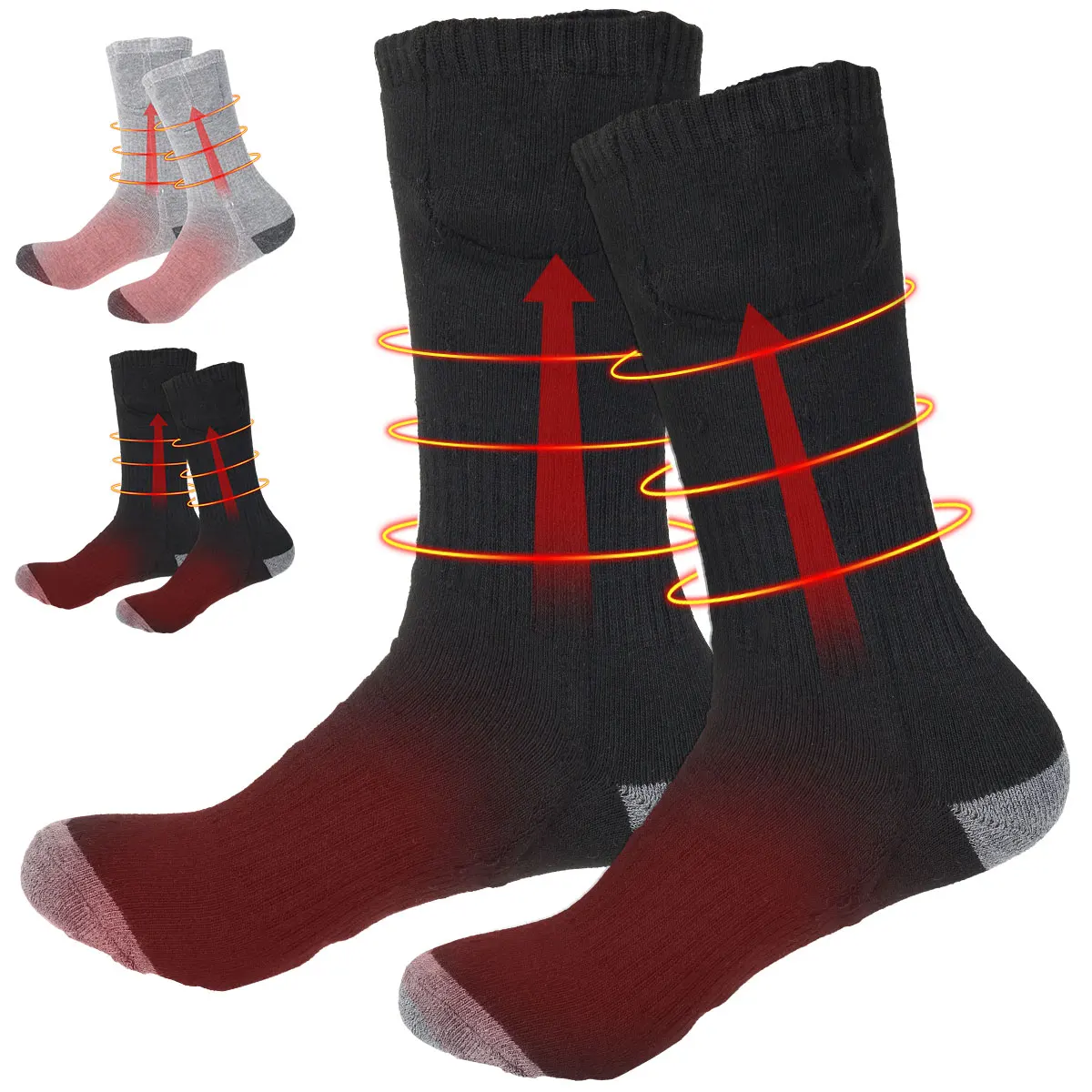 

Winter Electric Heated Socks Cotton USB Rechargeable Thermosocks Thermal Socks Warm Heating Foot Socks Unisex Cycling Long Socks