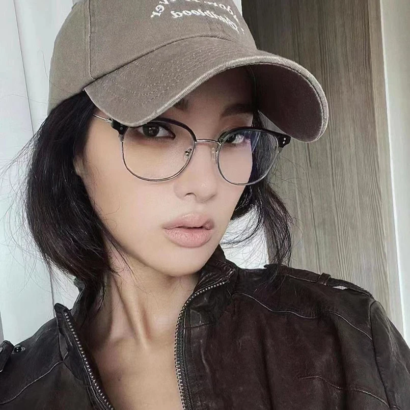

Gold Silver Black Metal Half Frame TR High Quality Men's Myopia Glasses ALEX Oval Fashion Women's prescription Glasses