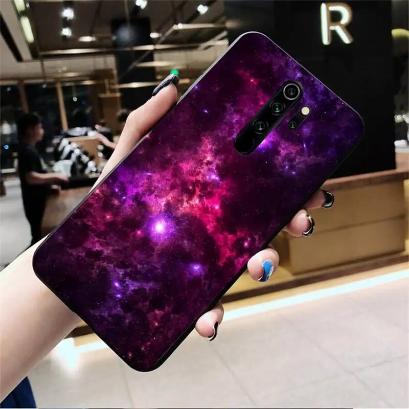 Красочные пространства для galaxy Вселенная крышка черная мягкая чехол телефона Redmi