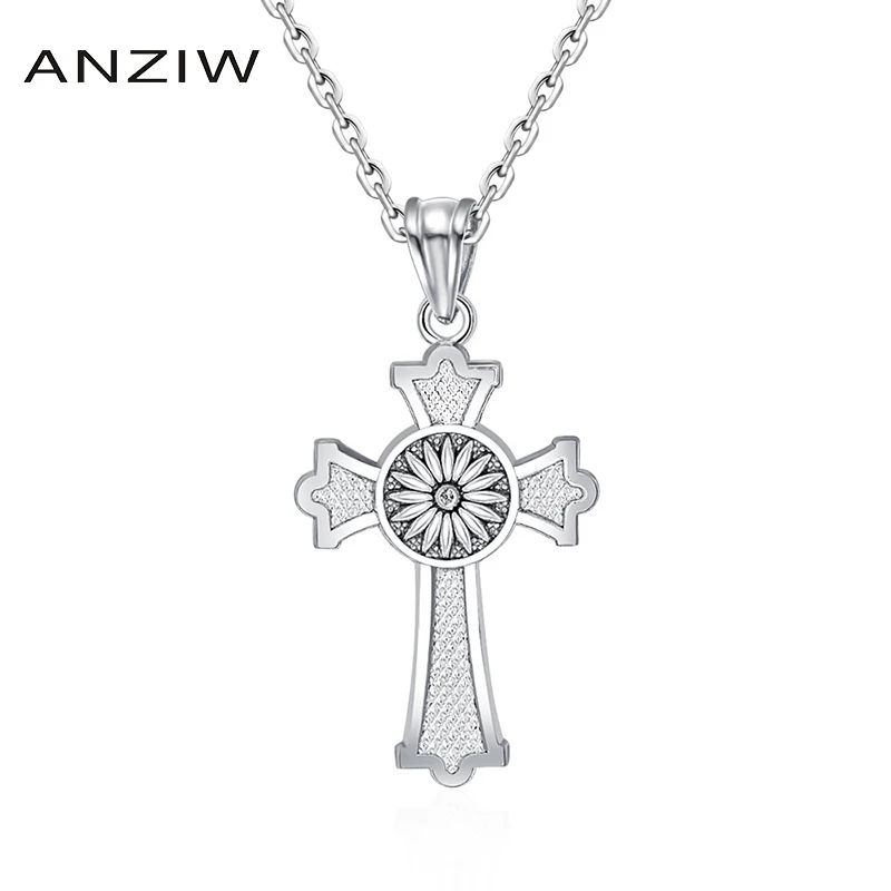 Цепочка с подвеской-крестом для мужчин и женщин из серебра 925 пробы | Украшения