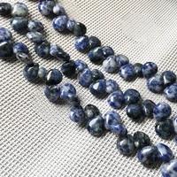 natural stone beads water drop shape white and blue loose spacer beaded for jewelry making diy bracelet necklace accessories