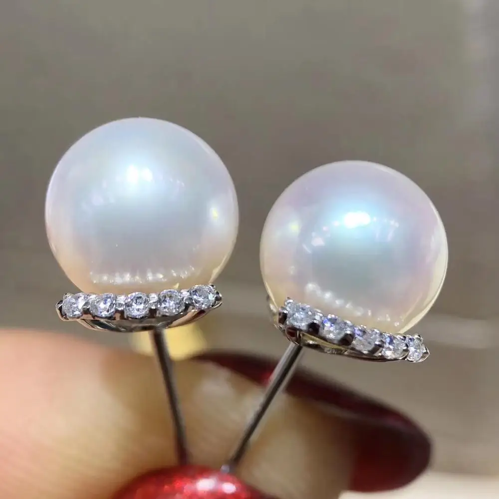 

HOT Exquisite Popular 18K White Yellow Gold Earrings Mountings Settings AU750 Jewelry Findings for Pearls Beads