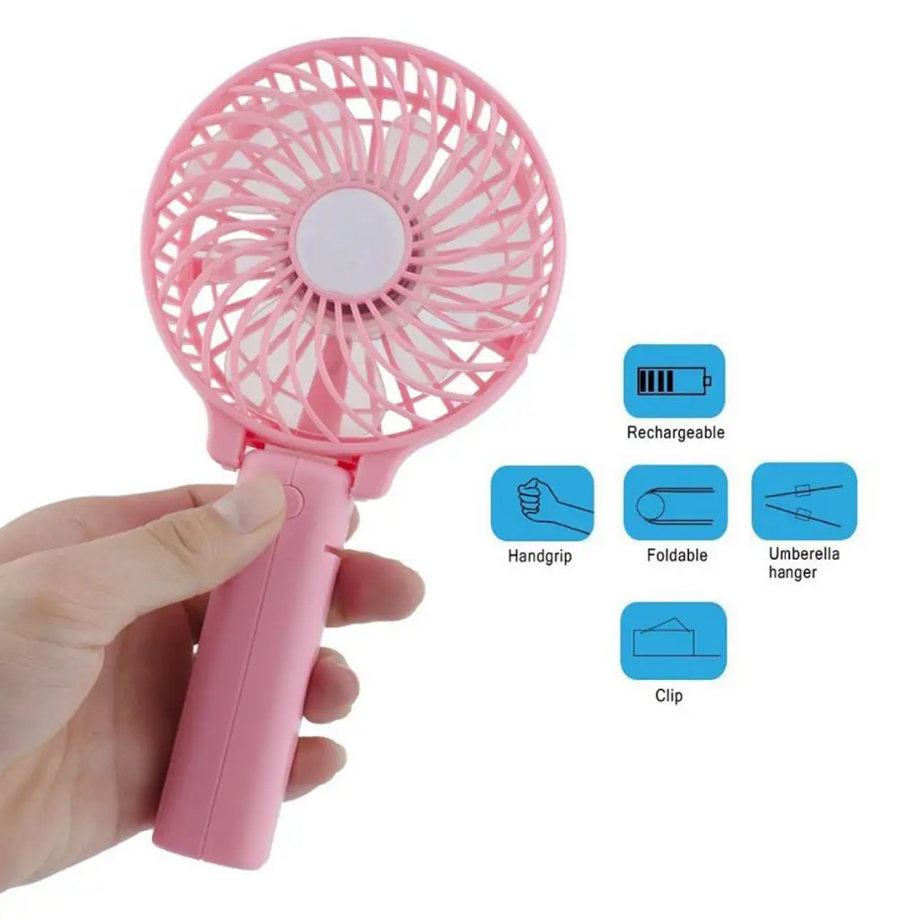 

Mini Portable Foldable Cooler Handheld Fan USB Powered or Battery Operated