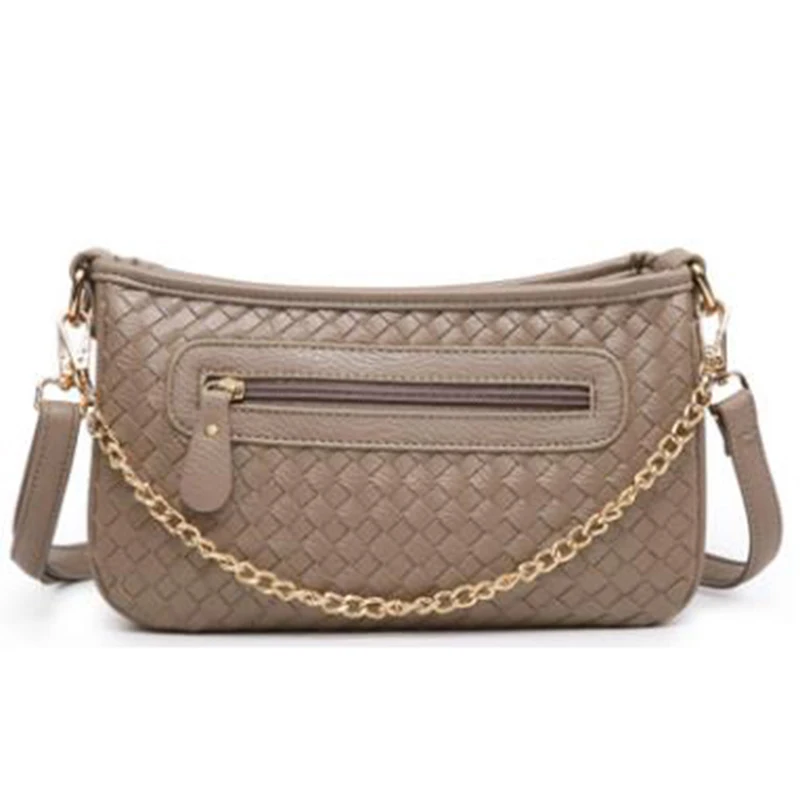 

New Women Handbags Woven Bag Chain Luxury Ladies Shoulder Bag PU Leather Plaid Knitting Brand Designer Crossbody Bag