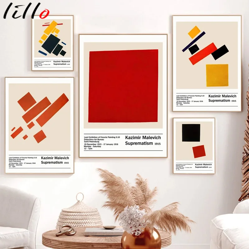 Malevich геометрические абстрактные искусственные фотообои для декора гостиной |