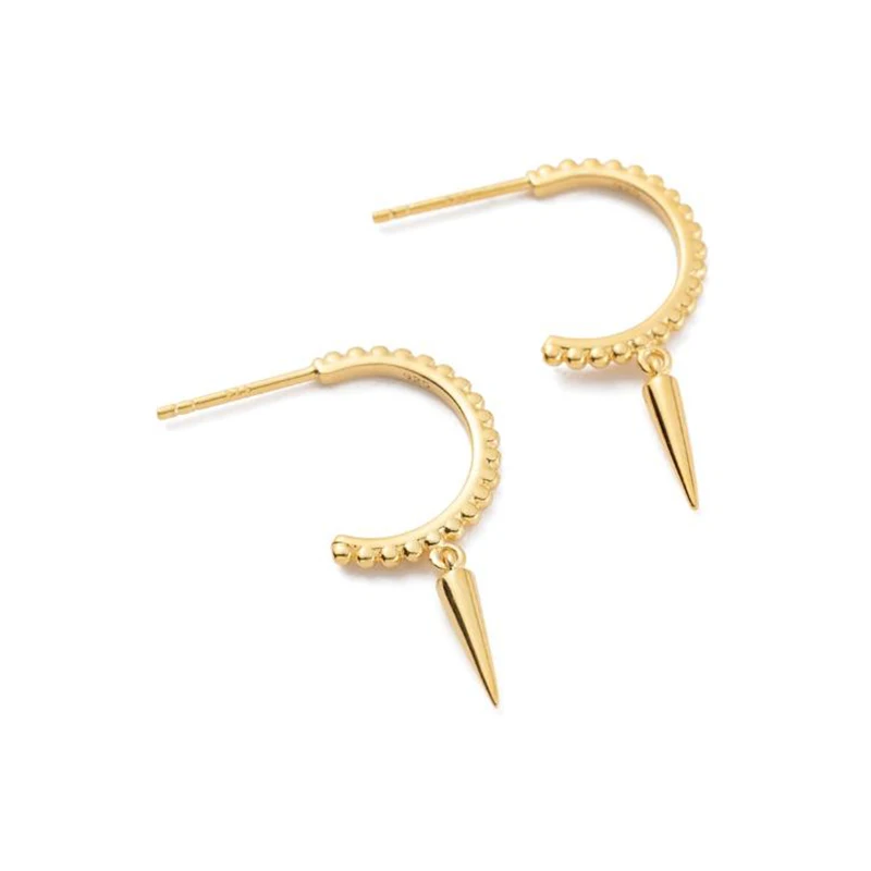 

AIDE 100% 925 Sterling Silver Rivet Earrings for Women Party Fashion Punk Unisex Piercing Drop Earrings Chic Gift kolczyki