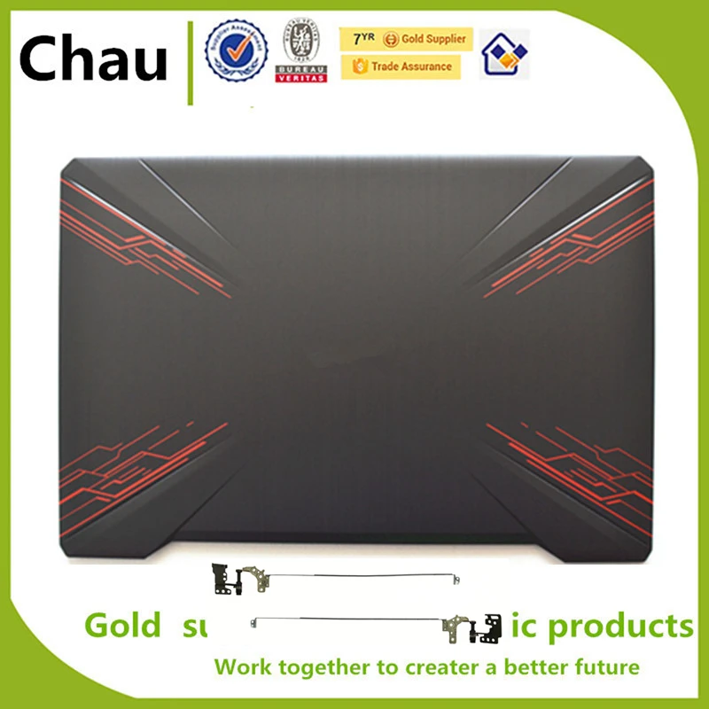 Новинка для ASUS FX80 FX504 ЖК задняя крышка+ ЖК передняя рамка крышка/ЖК Петли 47BKLLCJN70 47BKLLCJN08 48BKLLBJN30 - Цвет: Серый
