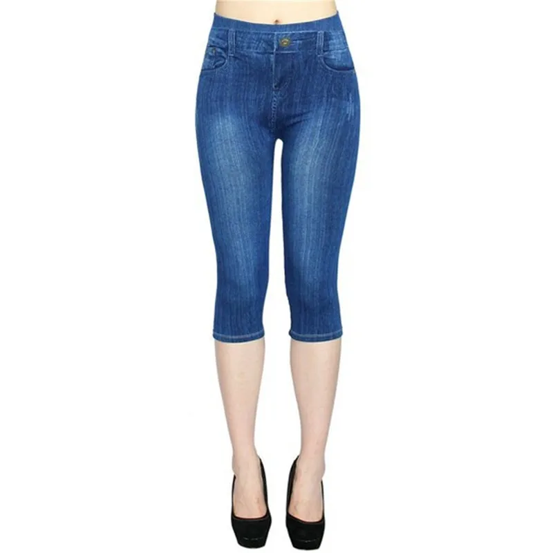 

Women Leggings 2021 Fashion Faux Denim Jeans Leggings Sexy Long Leggings Summer Casual Pencil Pants Simple Basic Legging