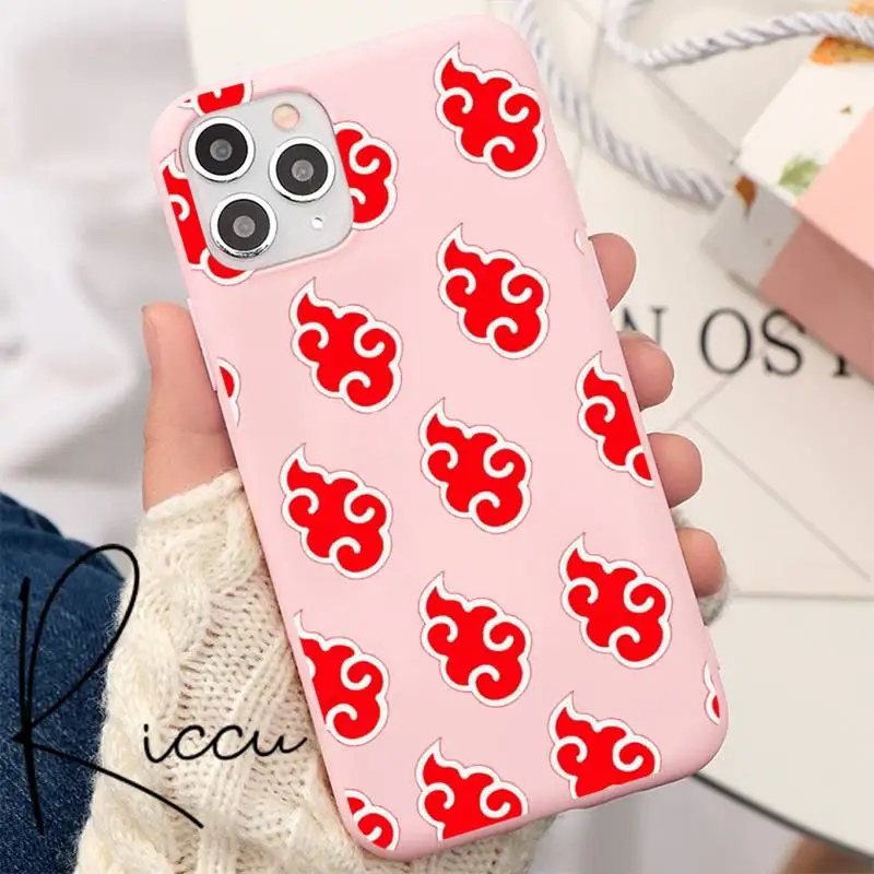 

Naruto Cloud Phone Case for iPhone 8 7 6 6S Plus X 5S SE 2020 XR 11 12 Pro mini pro XS MAX Matte Candy Pink Silicone Cases