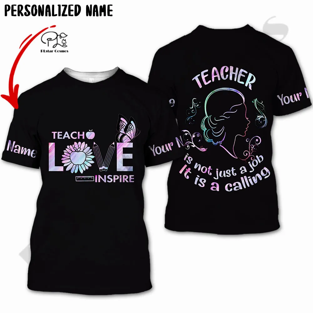 

PLstar Cosmos 3DPrint Newest Teacher Gift Job Custom Name Unique T-shirt Unisex Streetwear Short Sleeve Casual Harajuku Style-1
