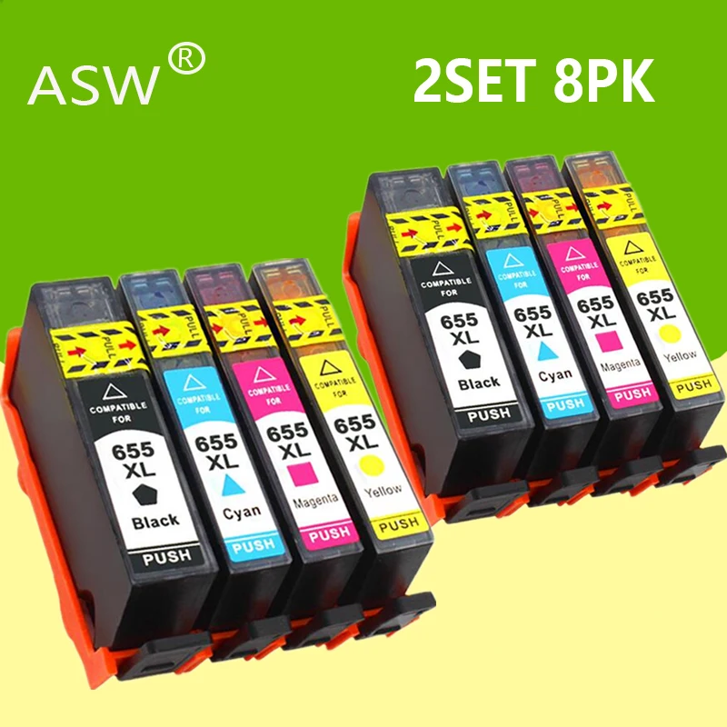 8 шт. картриджи для принтера HP 655 deskjet 3525 5525 4615 4625 4525 6520 6525 6625|Чернильные картриджи| |