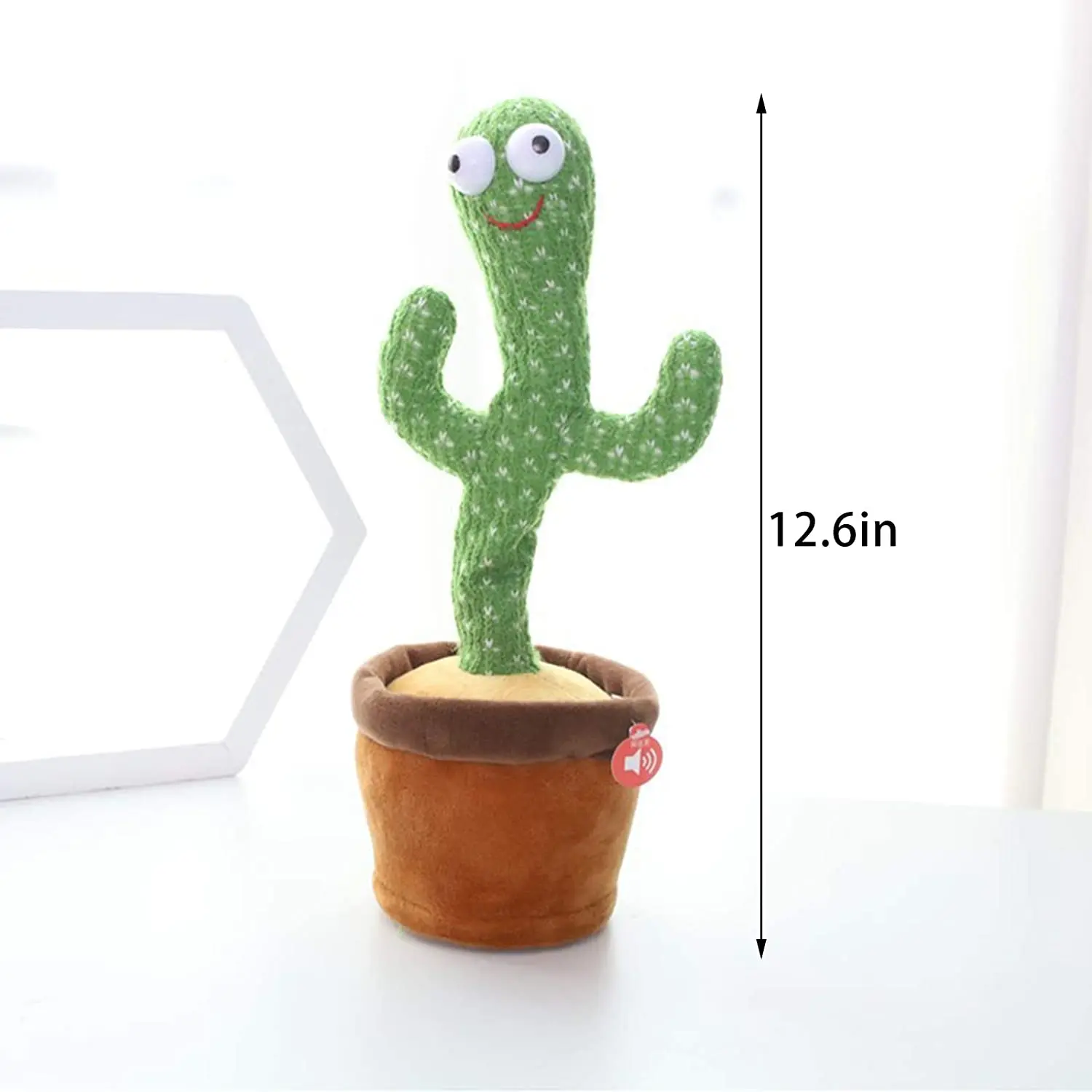 Cactus de baile electr&oacute;nico mejorado para ni&ntilde;os, decoraci&oacute;n de baile, regalo divertido, juguetes de Educaci&oacute;n Temprana, tejido de punto, juguetes de peluche-2