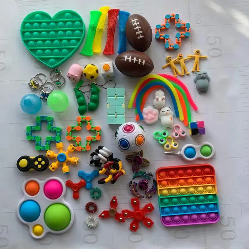 

Фиджет игрушки антистресс набор тянущиеся струны Подарочный пакет взрослые дети сжимаемые сенсорные антистресс игрушки