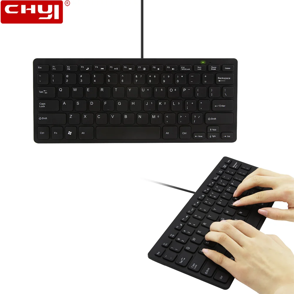 Мини игровая клавиатура 87 keycap ультра тонкая USB проводной офисный ноутбук