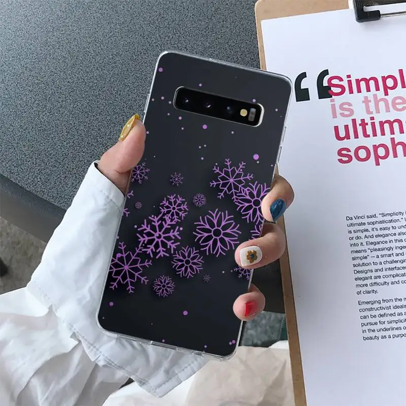 

Christmas Snowflakes Phone Case For Samsung Galaxy S10 S10e S8 S9 Plus S7 Edge Note10 9 8 Soft Transparent TPU Cove