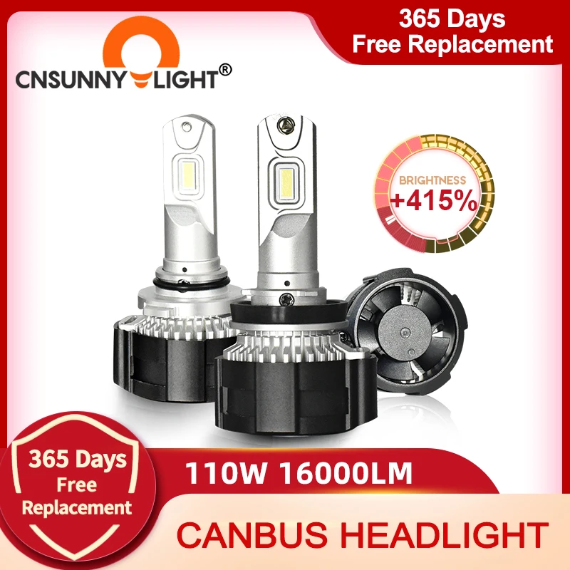 CNSUNNY светильник супер яркий H7 H4 светодиодный H11 H8 110W 16000Lm D1 автомобилей головной