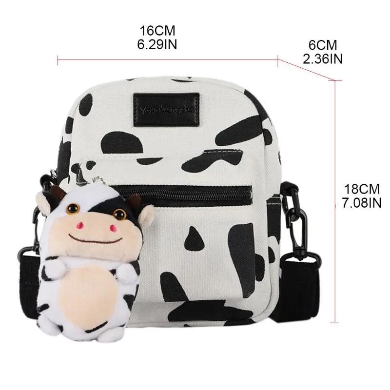 

Women Girls Cartoon Cow Print Shoulder Crossbody Bag Lady Tote Satchel Purse
