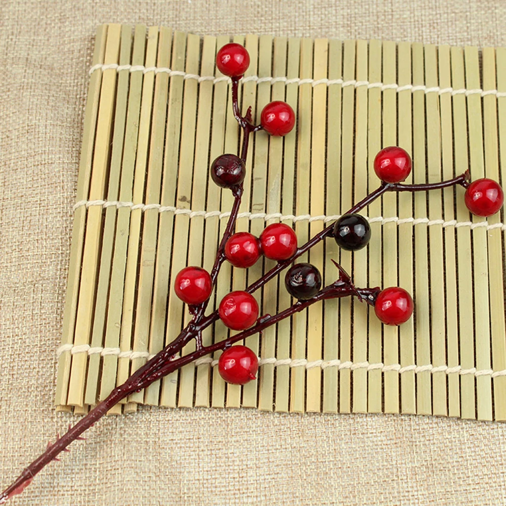 10 шт. рождественские ягоды Мини Круглые Искусственные красные цветок Рождество