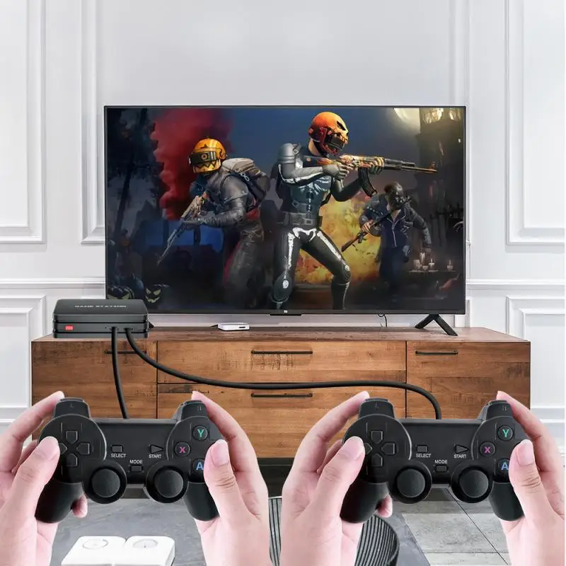 Игровые консоли для видеоигр 4K Hd 2 4G беспроводные 10000 игр 64 Гб ретро мини