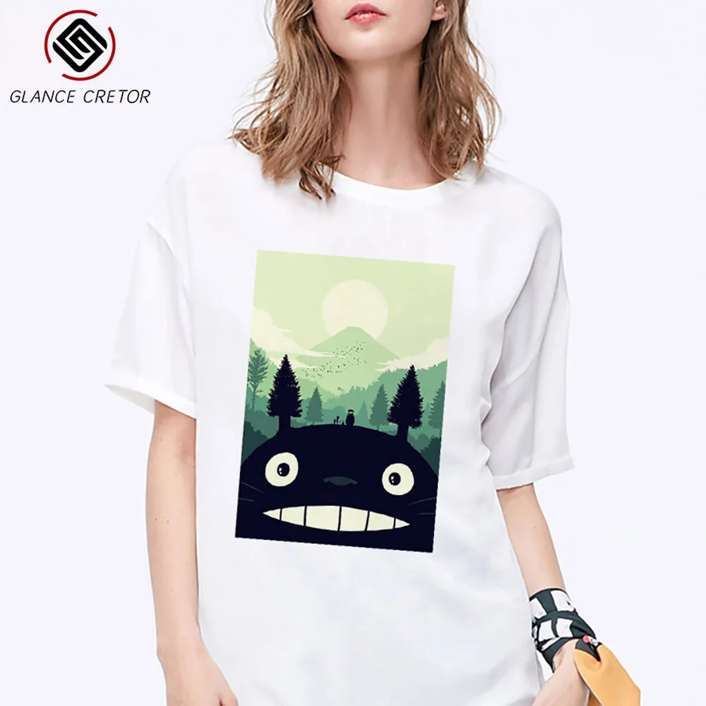 Уличная футболка с изображением Тоторо Хаяо Харадзюку модная повседневная