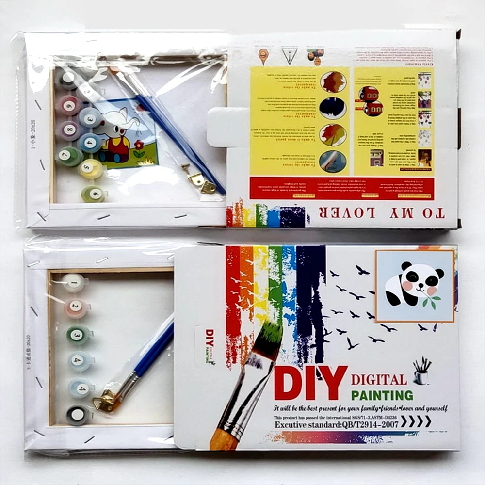 DIY картина по цифрам для детей простые раскраски номерам с рамкой детские подарки