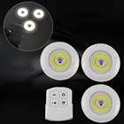 Новый супер яркий Cob под шкаф светильник 3 Вт светодиодный Беспроводной дистанционного Управление затемнения шкаф ночника домашний Спальня шкаф Кухня