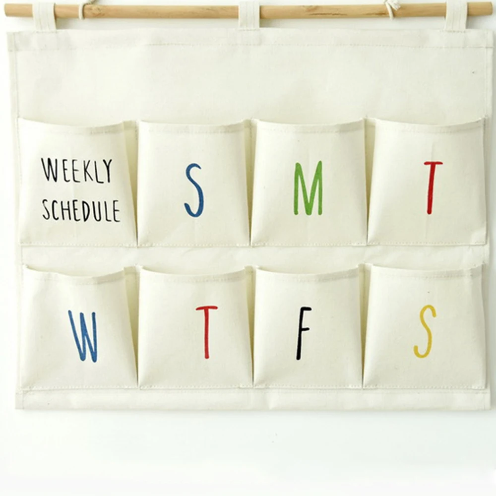Креативный настенный подвесной органайзер для двери с расписанием недели