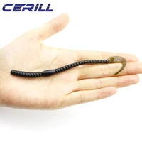 lot 20 cerill 130 mm earthworm saltwater soft fishing lure grub bait artificial siliconejigging wobblers lifelike swimbait pike