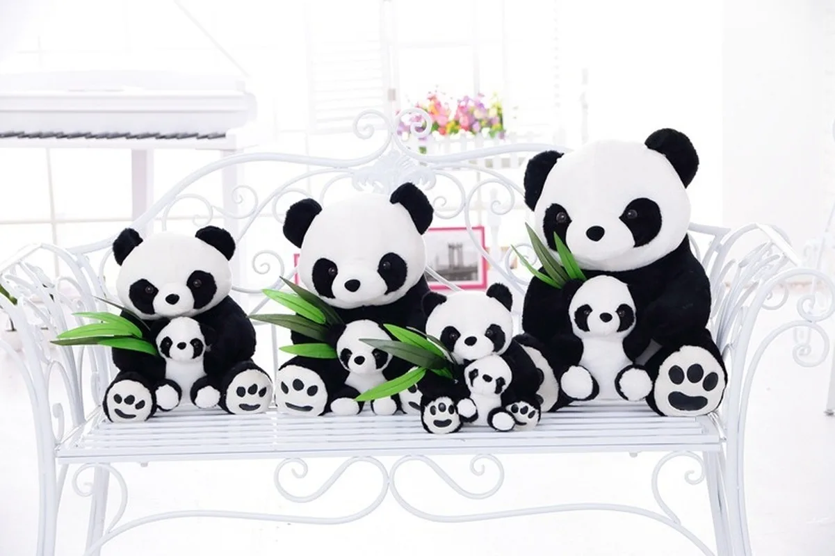 Cute Mother and Son Panda Pillow Bedding Super Soft Plush Toy To Girlfriend's Christmas Gift Bedroom Decorations Travel Pillows | Дом и