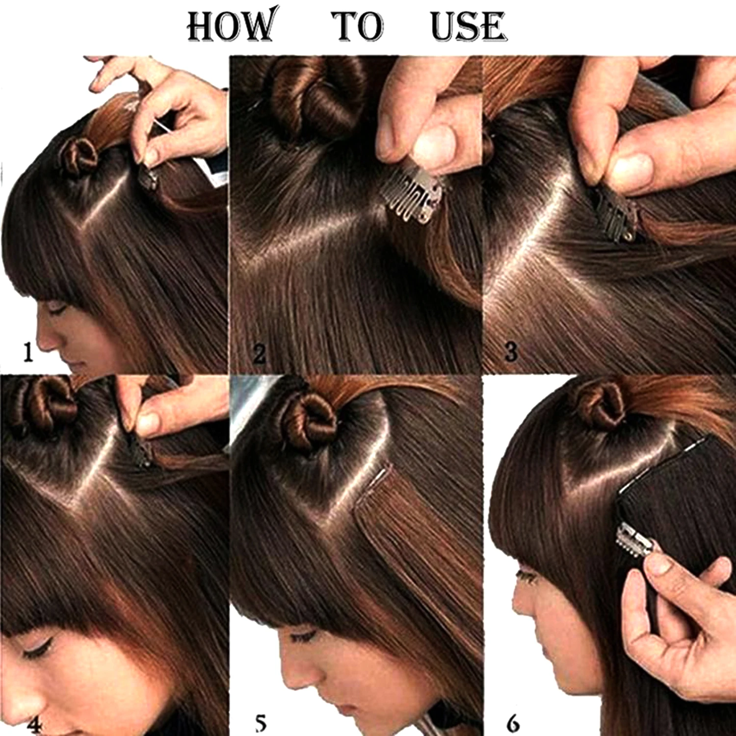 

Long Straight 5 Clips In Hair Extension Synthetic Hairpiece Haistyle High Temperature Fibert White Red Blonde